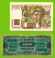 FRANCE / 2  BILLETS DE 100 FRANCS / JEUNE PAYSAN En SUP Et FIN DE GUERRE En B - 100 F 1945-1954 ''Jeune Paysan''