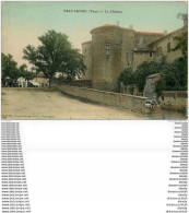 81 SALVAGNAC. Le Château Avec Enfants Assis 1912. Carte émaillographie - Salvagnac