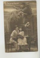 GUERRE 1914-18 - Jolie Carte Fantaisie Patriotique Femme Fillette Et Poilu "LE TRICOT DU SOLDAT " - Guerra 1914-18