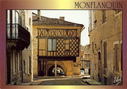 Lot Et Garonne - Monflanquin - Bastide Du XIIIè Siècle - Les Cornières, Maisons à Colombages - Monflanquin