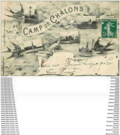 51 CAMP DE CHALONS. Multivues 1908 - Camp De Châlons - Mourmelon