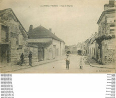 51 JALONS-LES-VIGNES. Rue De L'Eglise 1918 Animée Avec Publicité Dubonnet Et Motorine - Sonstige & Ohne Zuordnung