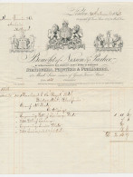 Letter London 1868  - Nissen & Parker - Stationers Engravers & Printers - Ver. Königreich