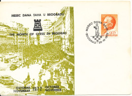 Yugoslavia Cover CHESS The Month Of Chess In Beograd With Cachet 20-10-1972 - Echecs