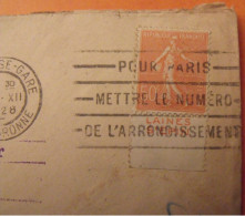 Lettre + Timbre Pub Publicitaire Semeuse N° 199. Laine St Epin. Publicité Carnet Réclame - Storia Postale