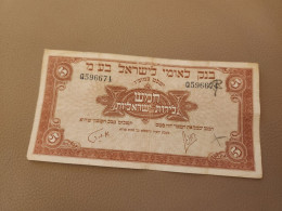 Israel-BANK LEUMI-SECOND ISSUE-(13)-(Q596674)(1952)(5LIROT-)(rite From Pen)-used Good - Israel