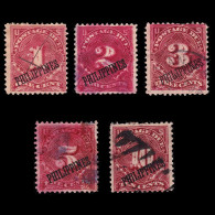 US PHILIPPINES POSTAGE DUE STAMPS.1899.SET 5.USED. - Philippinen