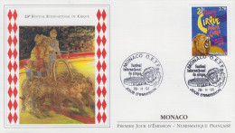 Enveloppe  FDC  1er  Jour   MONACO    23éme  FESTIVAL  INTERNATIONAL  Du  CIRQUE    1998 - Cirque