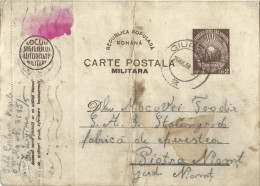 ROMANIA 1950 MILITARY, OPM 2365/5 GIURGIU POSTCARD STATIONERY - Lettres 2ème Guerre Mondiale