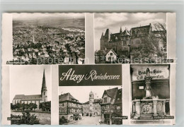 43344071 Alzey Fliegeraufnahme Schloss Voelkerbrunnen Fischmarkt Fachwerkhaeuser - Alzey