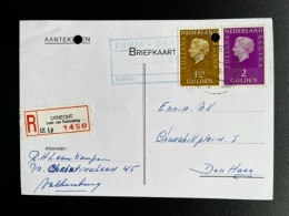 NETHERLANDS 1975 REGISTERED POSTCARD UTRECHT LAAN VAN PUNTENBURG TO 'S GRAVENHAGE 15-12-1975 NEDERLAND AANGETEKEND - Cartas & Documentos