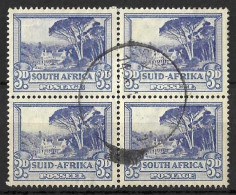 SOUTH AFRICA...KING GEORGE V..(1910-36.)...." 1933."....3d X BLOCK OF 4..WATERMARK UP....PAPER WRINKLE....CDS....USED... - Gebruikt