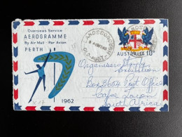 AUSTRALIA 1963 AEROGRAMME LANDSBOROUGH TO CAPE TOWN 19-02-1963 AUSTRALIE - Cartas & Documentos