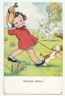 Feeling Sweel ! Fillette Promène Son Chien- 2 Agneaux - Meisje Wandelt Hond -schaapjes- Illustrateur Dinah Raphael Tuck - Gruppen Von Kindern Und Familien
