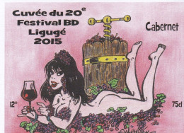 Etiquette Vin WALTHERY François Festival BD Ligugé 2015 (Natacha.. - Tischkunst
