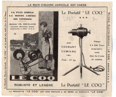 VP22.595 - SAINT - DIZIER 1930 - Pub & Quittance - La Brouette Electro - Agricole ¨ LE COQ ¨ Energie Electrique Rurale - Electricity & Gas