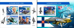 Centrafrica 2023, Finland Joint NATO, Flag, 4val In BF +BF IMPERFORATED - OTAN