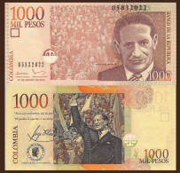 Colombia P456, 1000 Peso, Jorge Eliecer Gaitán - See UV & W/m Image 2014 UNC - Colombie
