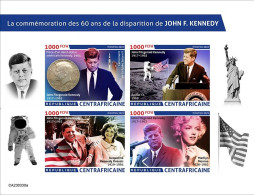 Centrafrica 2023, Kennedy, Monroe, Moon, 4val In BF IMPERFORATED - Acteurs