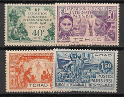 TCHAD - 1931 - N°YT. 56 à 59 - Exposition Coloniale - Série Complète - Neuf * / MH VF - Nuevos