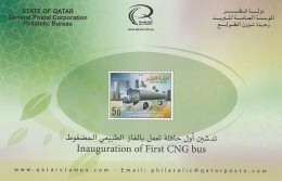 First CNG Bus QATAR 2013, Road Public Transport, Clean Energy, Motor Vehicle, Environment - New Issue Bulletin Brochure - Bussen