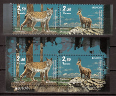 Bosnia And Herzegovina 2021 Europa CEPT Endangered Wildlife Fauna Lynx Lynx Rupicapra Rupicapra, Set + Block MNH - Bosnia And Herzegovina
