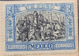EL)1910 MEXICO, FROM THE INDEPENDENCE SERIES, MASS ON THE MOUNT OF CROSSES 1P SCT 379, WITH OVERLOAD OF "GCM", NG, MINT - Mexico