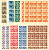 REPUBBLICA 1946 AVVENTO DELLA REPUBBLICA 8 VALORI IN FOGLI DA 50 ALCUNI CON FILIGRANA LETTERE - MNH ** SASSONE 566/573 - Feuilles Complètes