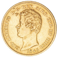 Italie-Royaume De Sardaigne-20 Lire Charles-Albert Ier 1845 Turin - Piémont-Sardaigne-Savoie Italienne