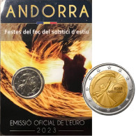 Andorra 2 Euro 2023 Summer Solstice Fire Festivals Zomerzonnewende Feesten UNC Andorre BU Coincard - Andorre