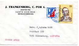 60839 - Dominikanische Republik - 1982 - 33c Von Stephan EF + ZwZuschl A LpBf SANTO DOMINGO -> Westdeutschland - UPU (Unione Postale Universale)