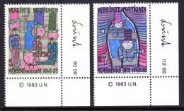 UNITED NATIONS VIENNA - 1983 DECLARATION OF HUMAN RIGHTS SET (2V) FINE MNH ** SG V36-V37 - Unused Stamps