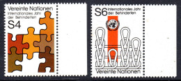 UNITED NATIONS VIENNA - 1981 TEAR OF DISABLED SET (2V) FINE MNH ** SG V18-V19 - Unused Stamps