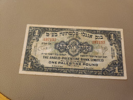 Israel-ANGLO PALESTINE-FRIST ISSUE-(29)-(A296935)(1948)(ONE POUND)(A Rub On The Back Of A Bill)-USED Good - Israel