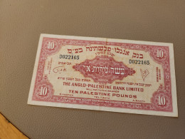 Israel-ANGLO PALESTINE-FRIST ISSUE-(33)-(D022165)(1948)(10 POUND)-(rite Pen Out Side Note)-XXF Good - Israel