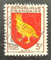 FRA1004U5 - Armoiries De Provinces (VII) - Aunis - 3 F Used Stamp - 1954 - France YT 1004 - 1941-66 Coat Of Arms And Heraldry