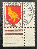 FRA1004UG - Armoiries De Provinces (VII) - Aunis - 3 F Used Stamp - 1954 - France YT 1004 - 1941-66 Coat Of Arms And Heraldry