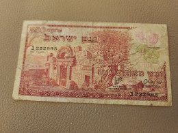 Israel-BANK OF ISRAEL-FRIST ISSUE-500 HUNDRED PRUTA-(38)-(ב/222995)(1955)(500 PRUTA)-USED-note - Israel