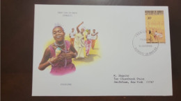 P) 1989 DJIBOUTI, FOLKLORE, TRADITIONAL AFRICAN DANCE, CIRCULATED TO NEW YORK, FDC, FX - Africa (Other)