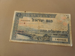 Israel-BANK OF ISRAEL-FRIST ISSUE-ONE LIRA-(40)-(נ/605606)(1955)(1LIRA)-USED-note - Israel