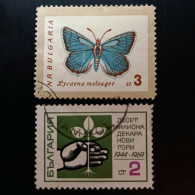Bulgarie 1962 Butterflies & 1969 The 25th Anniversary Of The Reforestation Campaign - Gebraucht
