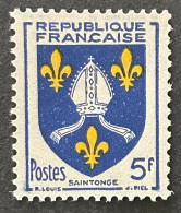 FRA1005MNH1 - Armoiries De Provinces (VII) - Saintonge - 5 F MNH Stamp - 1954 - France YT 1005 - 1941-66 Wappen