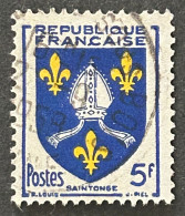 FRA1005U2 - Armoiries De Provinces (VII) - Saintonge - 5 F Used Stamp - 1954 - France YT 1005 - 1941-66 Wappen