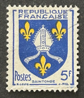 FRA1005U3 - Armoiries De Provinces (VII) - Saintonge - 5 F Used Stamp - 1954 - France YT 1005 - 1941-66 Coat Of Arms And Heraldry