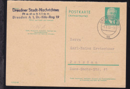Wilhelm Pieck 10 Pfg./10 Pfg. Antwortteil  Ab Dresden 7.3.59 Nach Potsdam - Otros & Sin Clasificación