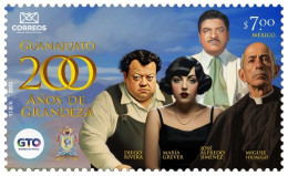 2023 MÉXICO Guanajuato, 200 Años De Grandeza MNH PROMINENT FIGURES José Alfredo Jiménez, Diego Rivera, Maria Grever, Etc - Mexico