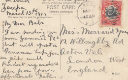Panama 1912: Post Card Jamaica, Country Village, Ancon To London - Panamá