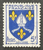 FRA1005U4 - Armoiries De Provinces (VII) - Saintonge - 5 F Used Stamp - 1954 - France YT 1005 - 1941-66 Armoiries Et Blasons