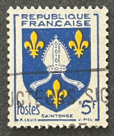 FRA1005U5 - Armoiries De Provinces (VII) - Saintonge - 5 F Used Stamp - 1954 - France YT 1005 - 1941-66 Armoiries Et Blasons