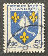 FRA1005U6 - Armoiries De Provinces (VII) - Saintonge - 5 F Used Stamp - 1954 - France YT 1005 - 1941-66 Coat Of Arms And Heraldry